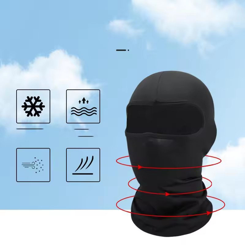 Ice InjSunscreen-Masque intégral UV coupe-vent, masque de protection, cagoule noire, pêche en plein air, moto