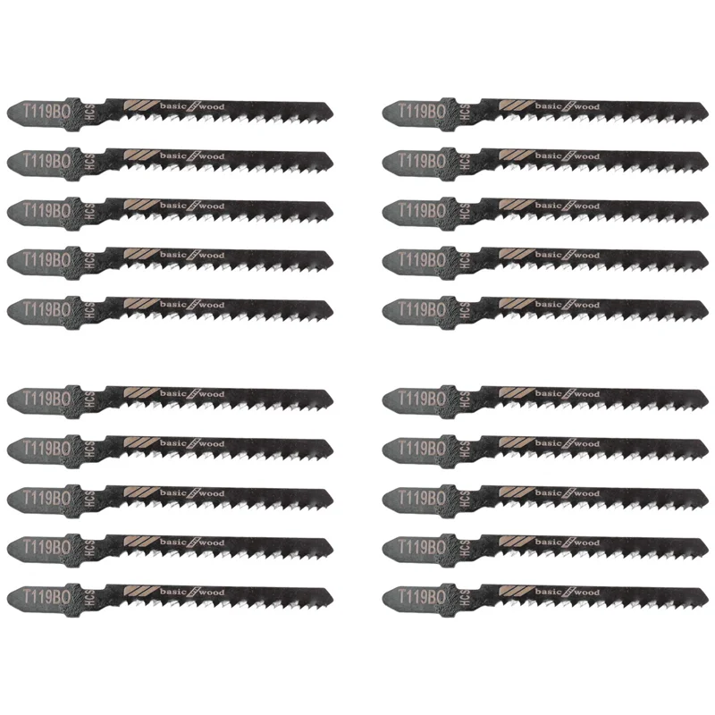 HRBAJ-80-Piece T119BO 12 TPI Set Pisau Gergaji Jig Bergulir T-shank Aneka untuk Memotong Kayu Presisi