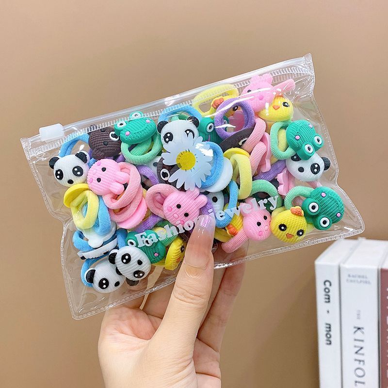 10/20 pçs/set bonito dos desenhos animados de borracha elástica faixas de cabelo meninas não machucar o cabelo pequeno scrunchie crianças doces laços de cabelo acessórios para o cabelo