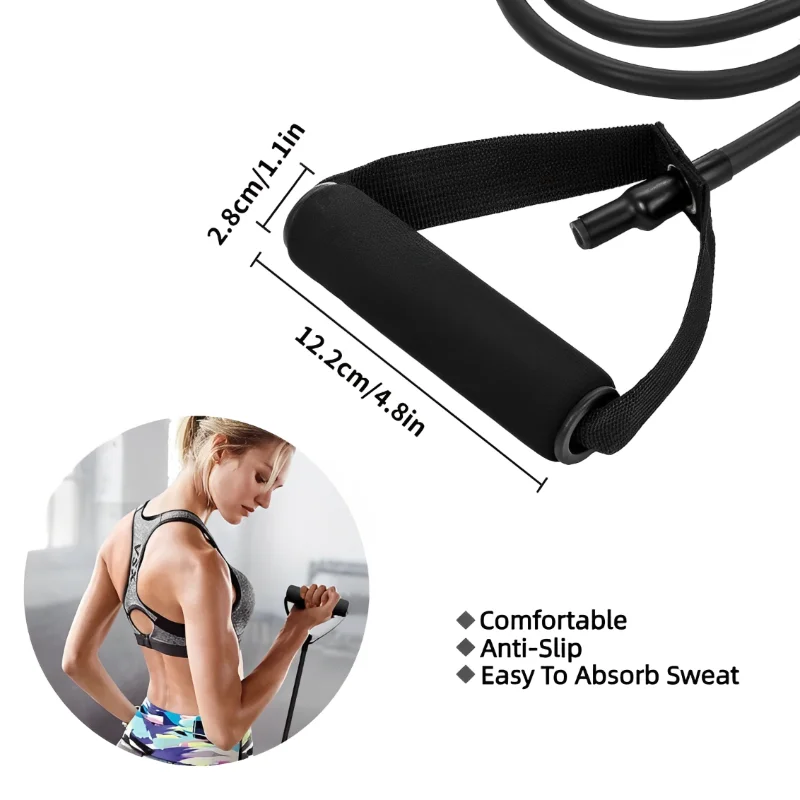 Fasce di resistenza a 5 livelli con manici Esercizio di allenamento per uomo Donna Allenamento di forza Palestra Fitness a casa Fascia per tubi Tirare le corde