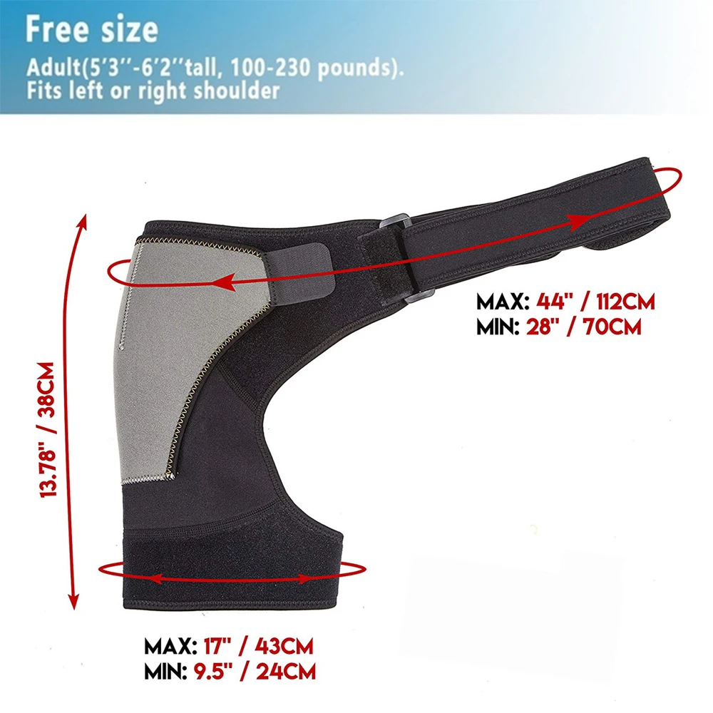 ไหล่ปรับได้สนับสนุนรั้ง Pad เข็มขัดสายคล้องคอกีฬา Recovery Neoprene ไหล่การบีบอัดแขนกลับ BRACE GUARD