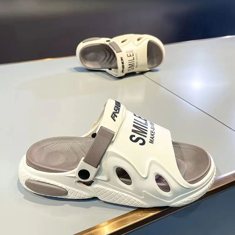 ผู้ชายรองเท้าแตะแพลตฟอร์มลื่นในร่มกลางแจ้ง Flip Flops แฟชั่นน้ําหนักเบาสองสวมใส่รองเท้าแตะชายหาดกลางแจ้งรองเท้าสําหรับชาย