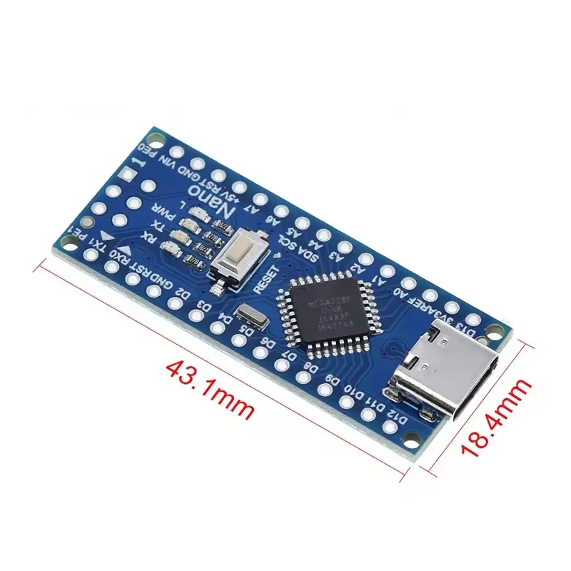 Контроллер Nano 3.0 Type-C, совместимый с USB-драйвером Arduino nano CH340 с кабелем NANO V3.0 ATMEGA328P Type-C