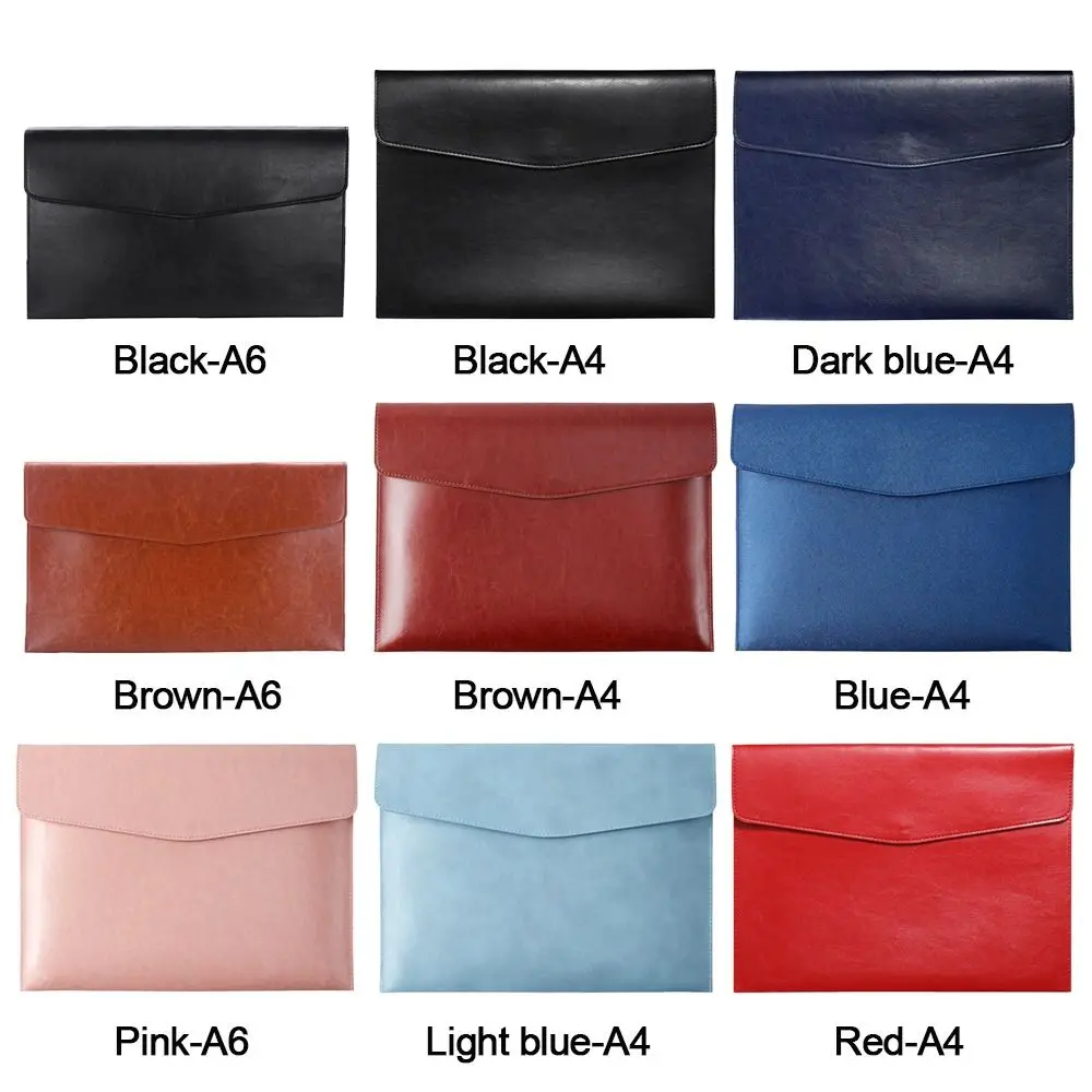 Capacity Data Contract Bill Storage Document Organiser Stationery Dustproof Briefcase Leather File Folder File Bag Document Bag