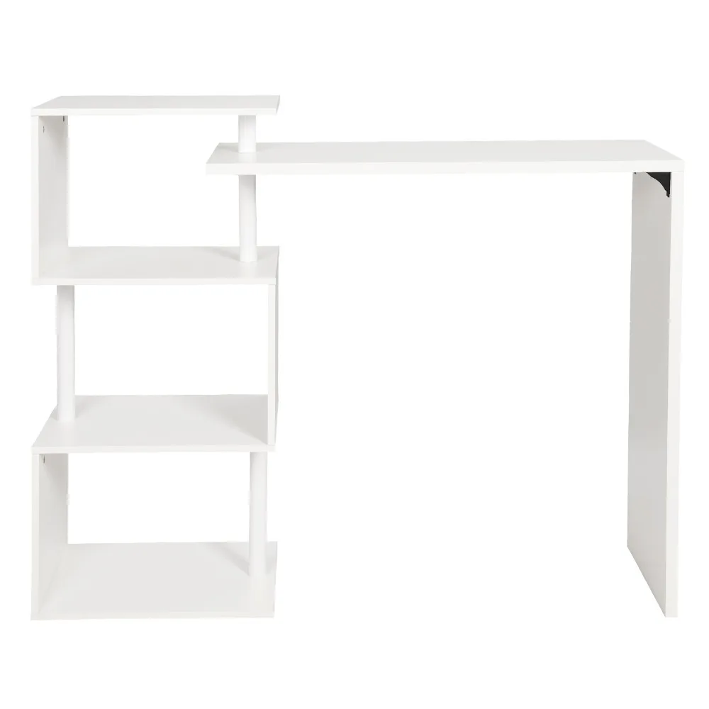 WOLTU 1PC cuisine bistro Bar comptoir Table petit déjeuner salle à manger Table basse avec étagères de rangement à 2 niveaux pour l'affichage des boissons