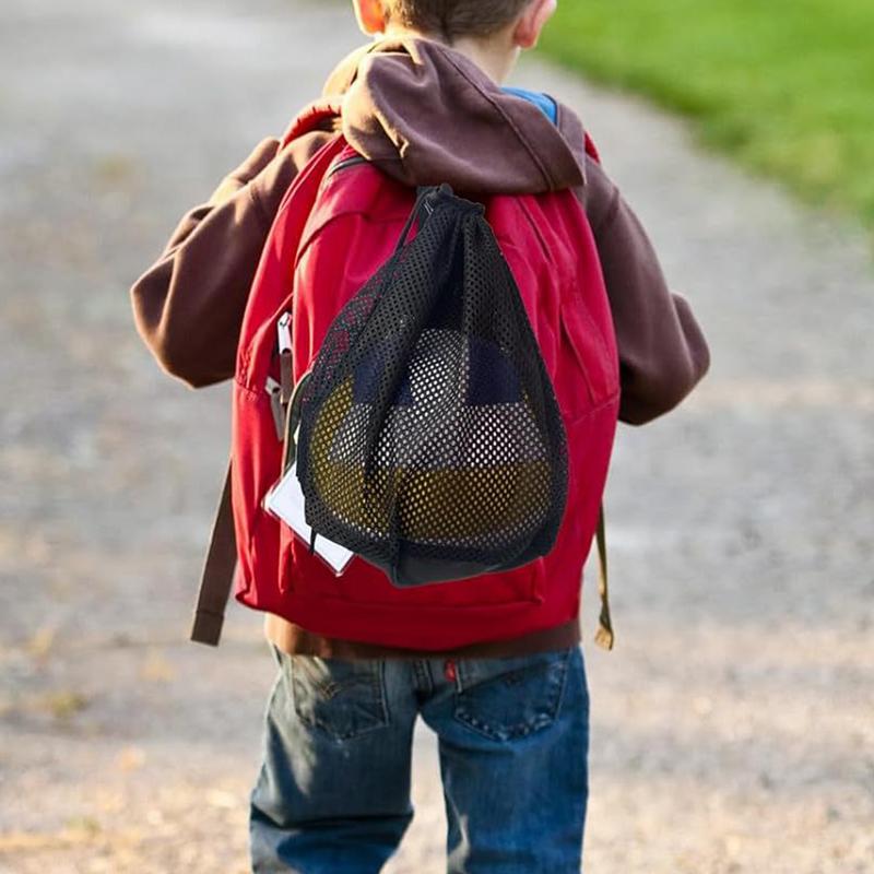 Única malha saco para transportar voleibol, basquetebol, futebol, bolsa, clip on, único