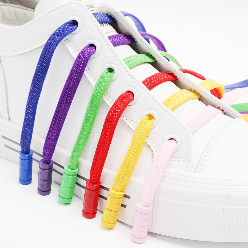 Bunte Kapselschloss-Schnürsenkel ohne Krawatten, elastische Schnürsenkel, Turnschuhe, keine Krawatte, Schnürsenkel für Kinder und Erwachsene, flache, schnelle Schnürsenkel für Schuhe