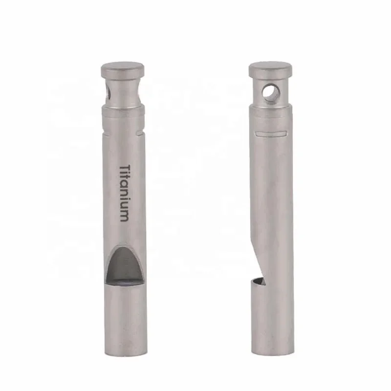 Ultralight Titanium Emergency Whistle with Cord Outdoor Survival Camping Whistle Hiking Exploring