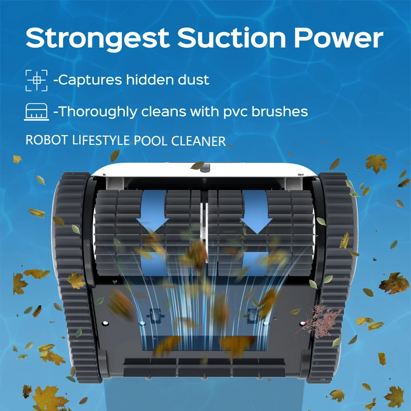 Robot aspirador inalámbrico para piscina, batería de litio recargable, 8600mAh, planificación de ruta, autoretención inversa automática