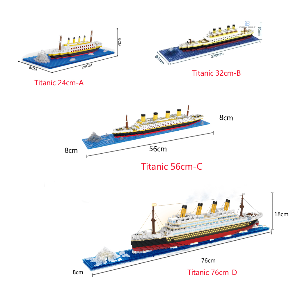 เรือสําราญรุ่น Titanic พร้อมบล็อกตัวต่อภูเขาน้ําแข็งผู้ใหญ่ไมโครมินิอิฐของเล่นของขวัญที่สมบูรณ์แบบสําหรับความบันเทิงและการตกแต่ง