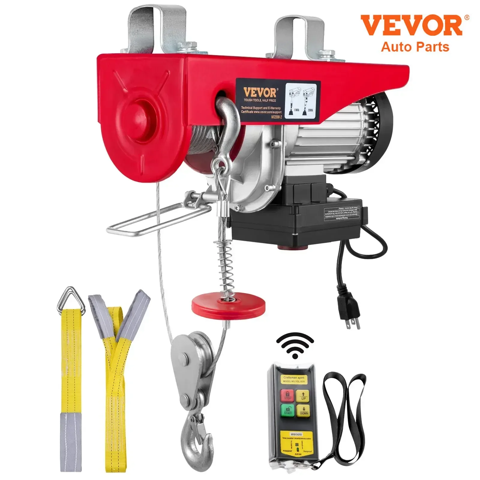 VEVOR Paranco Elettrico Gru di Sollevamento Paranco Cavo Verricello per Barca Auto Garage Ascensore con Telecomando Cablato Sollevatore 200-1000kg