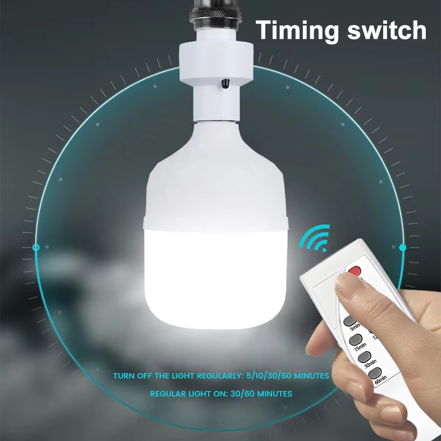 2025 Smart LED Lampholder E27 AC85-265V with Infrared Remote, Timer, Color Changing, Universal Socket, Easy Install for Home Use