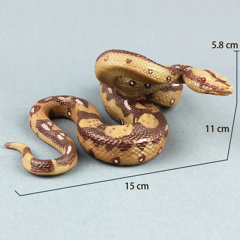 Brinquedo de cobra falsa realista, mordaça de borracha, figura de ação de cobra python para halloween, adereços de brincadeira, modelo de cobra de alta simulação