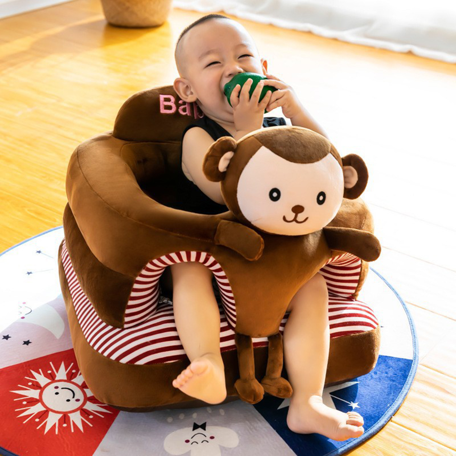 Asiento de aprendizaje para niños pequeños, sofá de apoyo suave con forma de Animal para aprender a sentarse