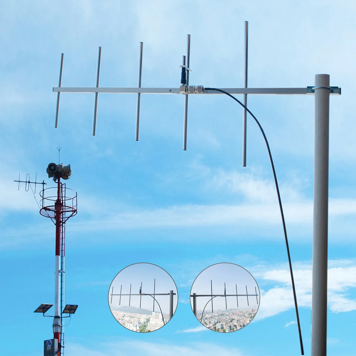 HYS-UHF屋外八木指向性八木アンテナ、アマチュア無線、リピーターシステム、9dbi、400-470mhz、70cm高さ、433mhz