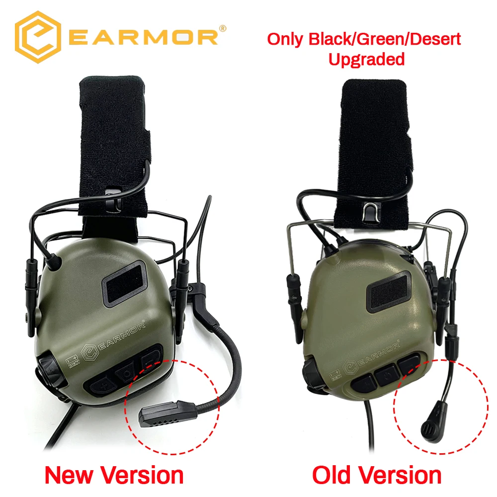 EARMOR M32 MOD4 전술 헤드셋 및 U94 PTT 어댑터 세트 Baofeng 무선 통신 촬영 소음 제거에 적합