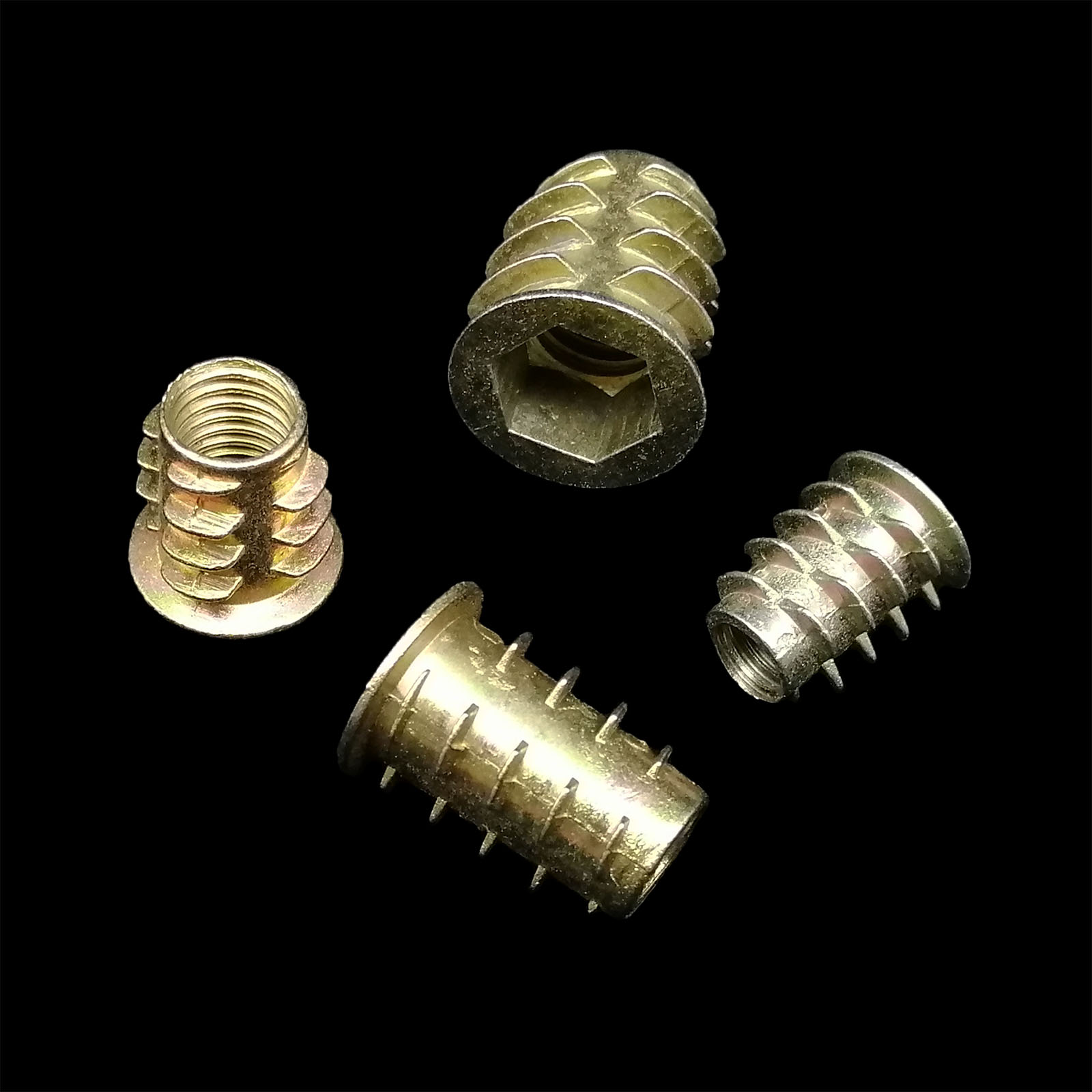 165/75/55pcs Threaded Insert Nut E-nut M4 M5 M6 M8 Set Kit For Wood Furniture Bed Cabinet Table Embedded Hex Hexagon Socket Head