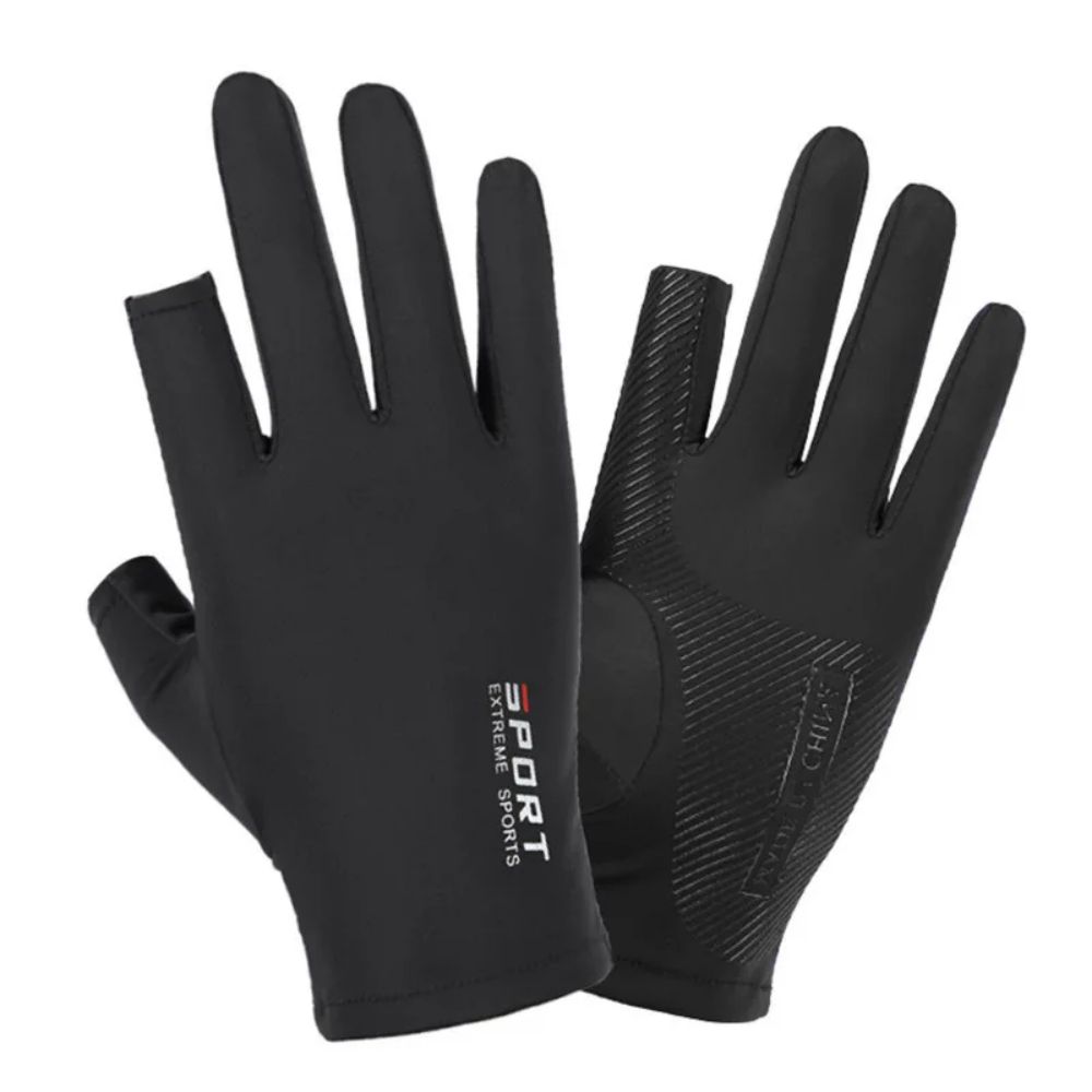 Luvas de ciclismo halffinger de seda gelo para homens e mulheres esportes ao ar livre fitness condução pesca alta elasticidade confortável