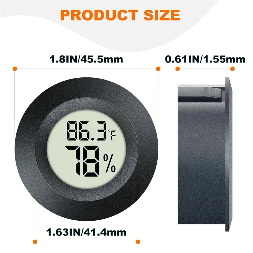 Mini igrometro elettronico circolare per temperatura Display elettronico a LED Termometro per uso domestico per interni Igrometro esterno portatile
