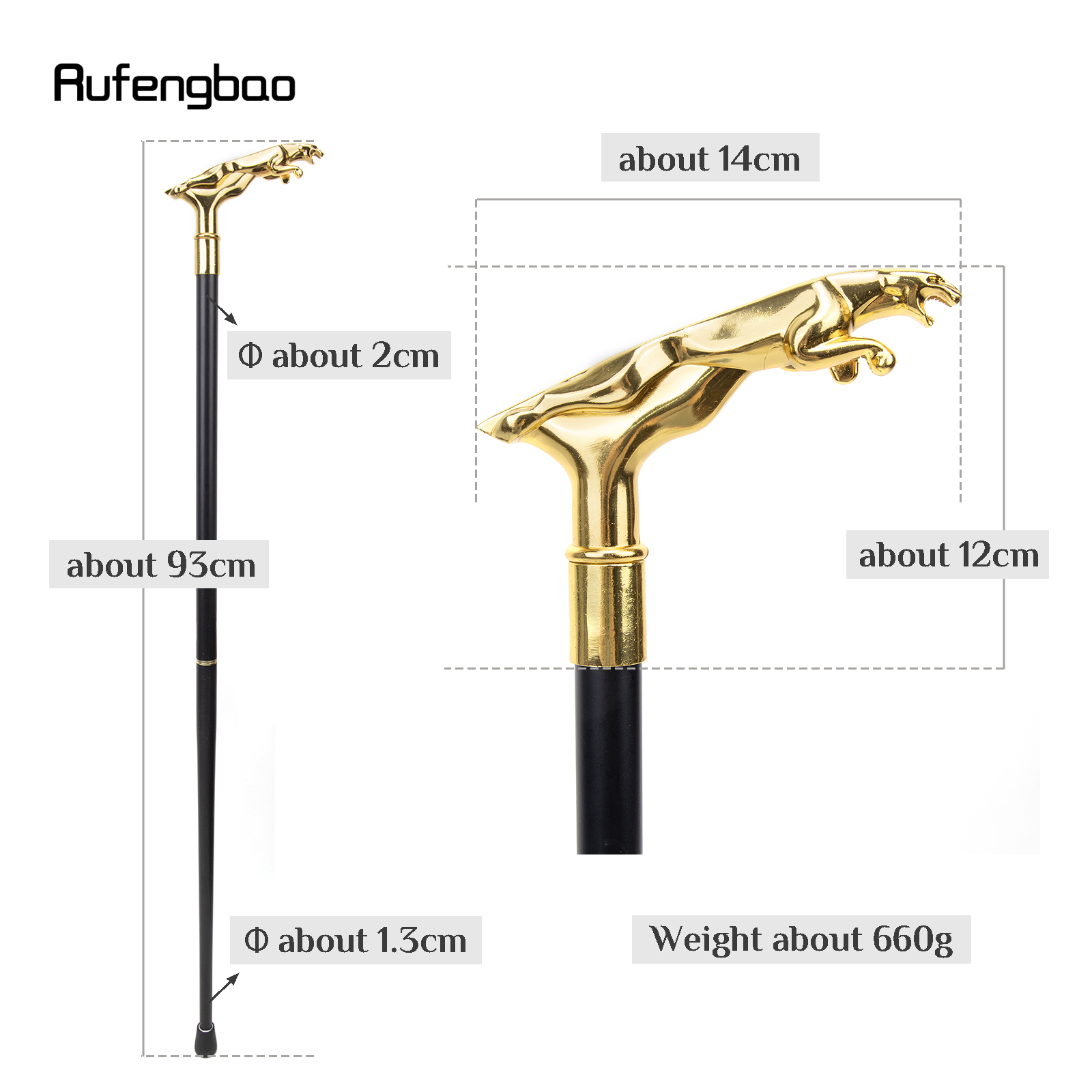 Gold Luxury Leopard Handle แฟชั่นเดิน Stick สําหรับตกแต่งเดิน Cane Elegant Crosier ลูกบิดเดิน Stick 93 ซม
