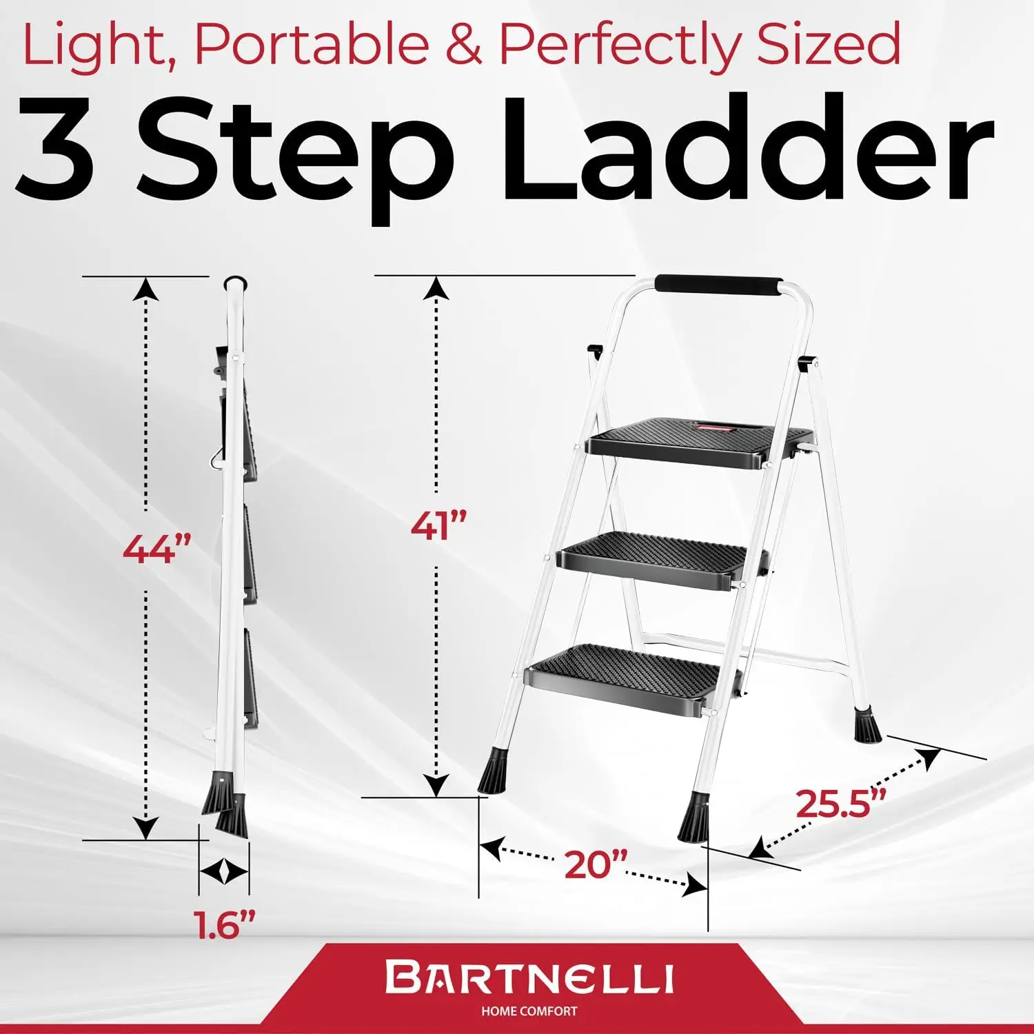 European made 3-step foldable step bench | Rock-solid 500 lb capacity, built with the highest grade of robust steel construction