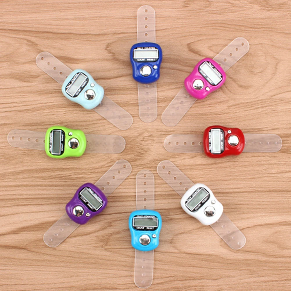 5-20Pcs Finger Counter w/ Compass Islamic Tasbih Bead 5 Digital LED Electronic Handheld Tally Counter Clicker Counter Ring