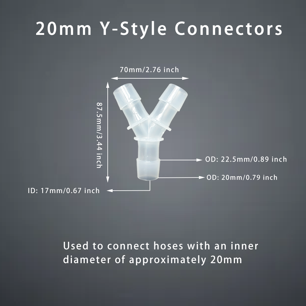Conector de manguera de 3 vías tipo Y, conector de púas de plástico PP en forma de Y, divisor de flujo de aire y agua, bomba de acuario inodoro no tóxica, 5 uds.