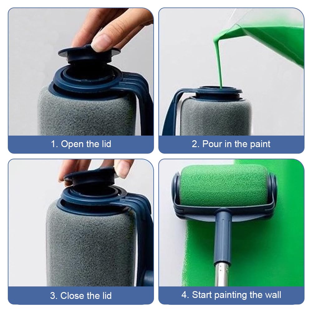 1 Stuks Hervulbare Verfroller Diy Thuis Muur Versieren Runner Plafond Verfroller Geen Drip Kit Roller Kwast Voor plafonds Muren