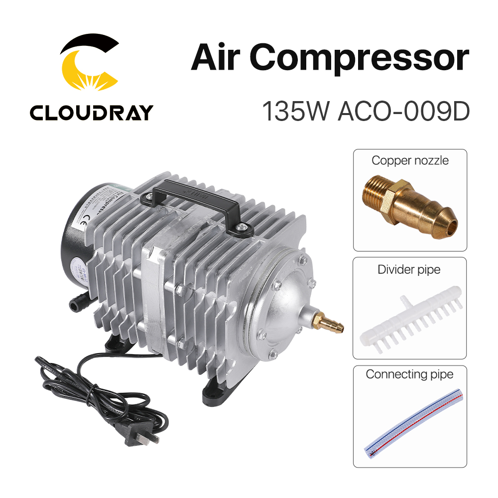 Cloudray 135W Air Compressor Electrical Magnetic Air Pump for CO2 Laser Engraving Cutting Machine ACO-009D