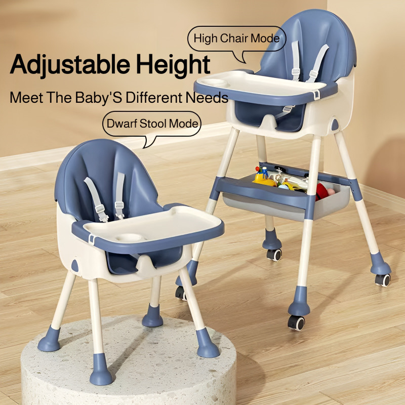 Baby chair children's dining chair household plastic foldable adjustable seat baby dining table port
