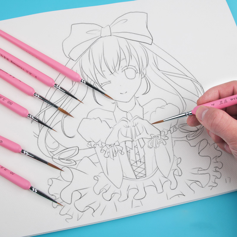 ชุดพู่กันระบายสีจิ๋ว11ชิ้นปากกาเขียนรายละเอียดลายเส้นตะขอทำจากไนลอนสำหรับวาดภาพสีน้ำอะคริลิก