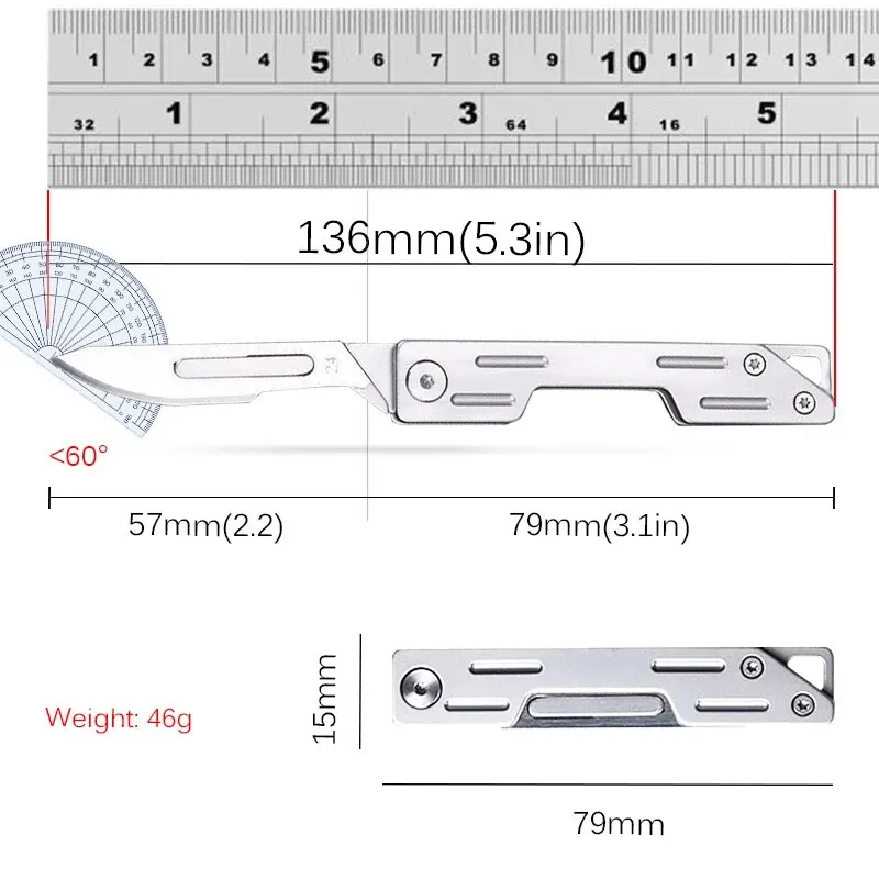 Cuchillo plegable de acero inoxidable con 9 cuchillas desechables, Kit afilado para manualidades, gran oferta