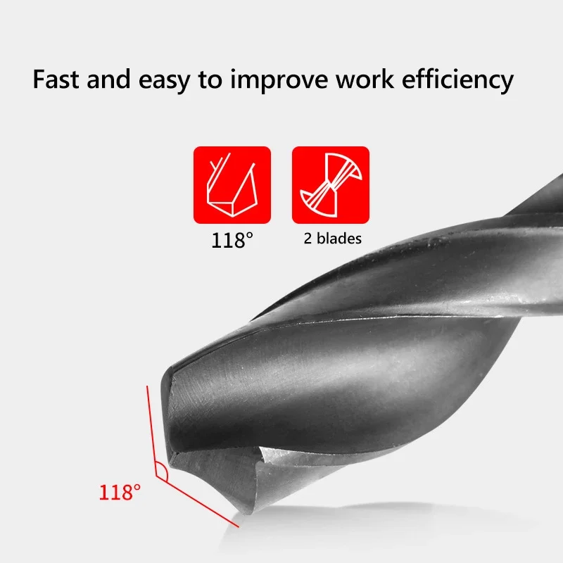 Twist Drill Bit 1PC 12mm-40mm 1/2" inch Dia Reduced Shank HSS Twist Drill Bit 12/13/14/15/16/17/18/19/20/21/22/23/24/25/26/28/30