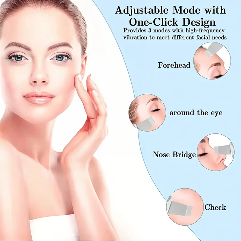 Purificador ultrassônico da pele, vibração profunda, limpador facial, pá, peeling, removedor de cabeça preta, massageador facial