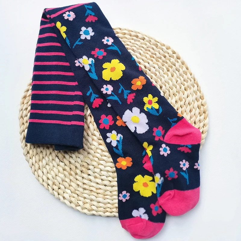 1 PCS 봄 가을 어린이 줄무늬 스타킹 2-12 년 아기 소녀 팬티 스타킹 코튼 니트 어린이 스타킹 아기 귀여운 스타킹