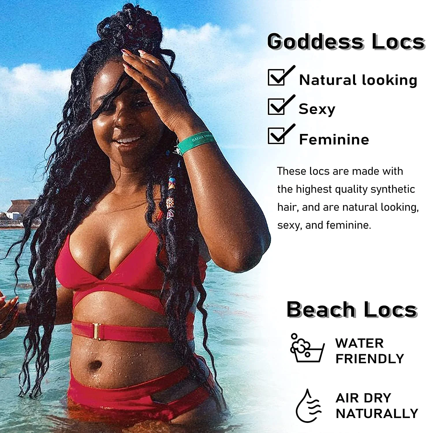 Mới Nữ Thần Locs Lượn Sóng Giả Locs Móc Tóc Với Rời Lượn Sóng Kết Thúc Trước Lượn Vòng Tổng Hợp Dây Bèo Phần Mở Rộng Dài Móng Gẩy Dày SOKI