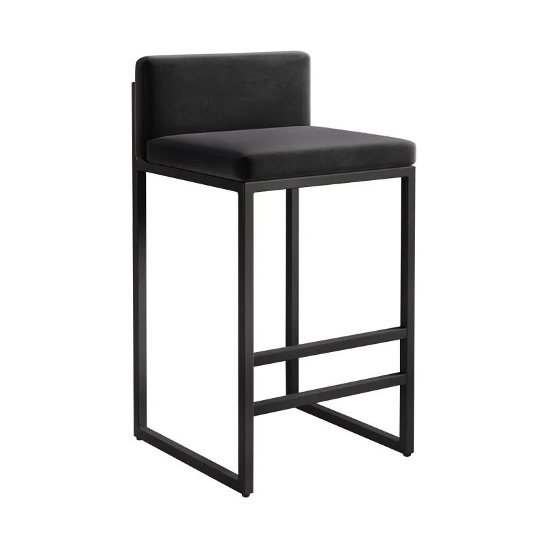 Silla de bar de 65Cm, taburete alto, bar, hogar, centro comercial, silla trasera simple de hierro forjado