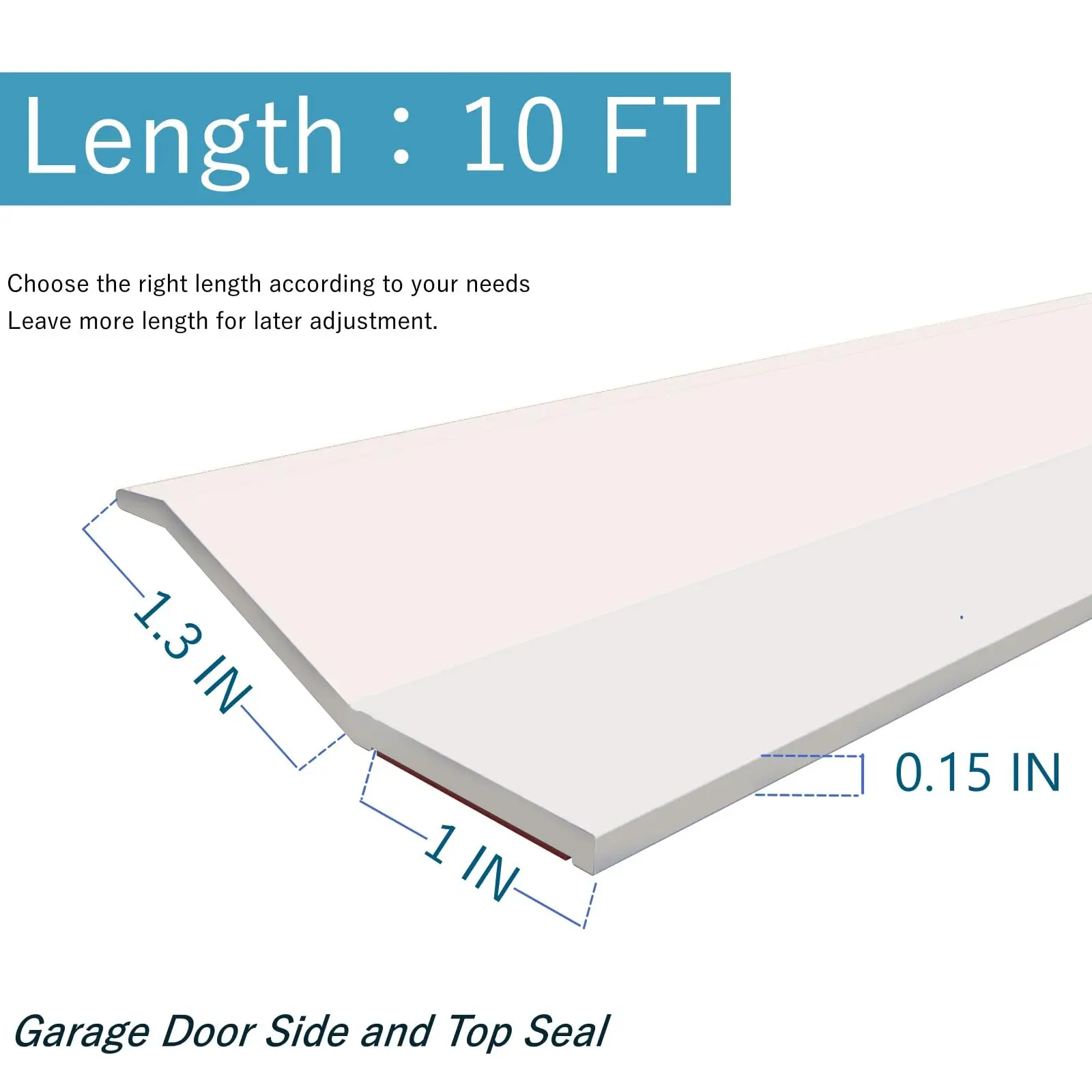 Garage Door Seal Top and Sides Seal Strip，36 FT Rubber Garage Door Weather Stripping Replacement Soft and Hard Composite