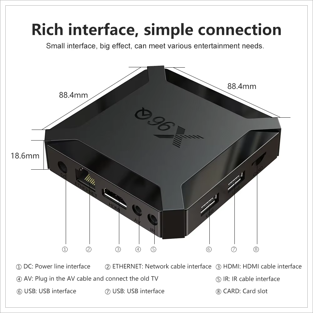 Global Smart Android TV Box X96Q 4K Smart TV BOX Wifi Youtube Tiktok 5V / 2A Multi Idioma Streaming Media Player Set Top Box