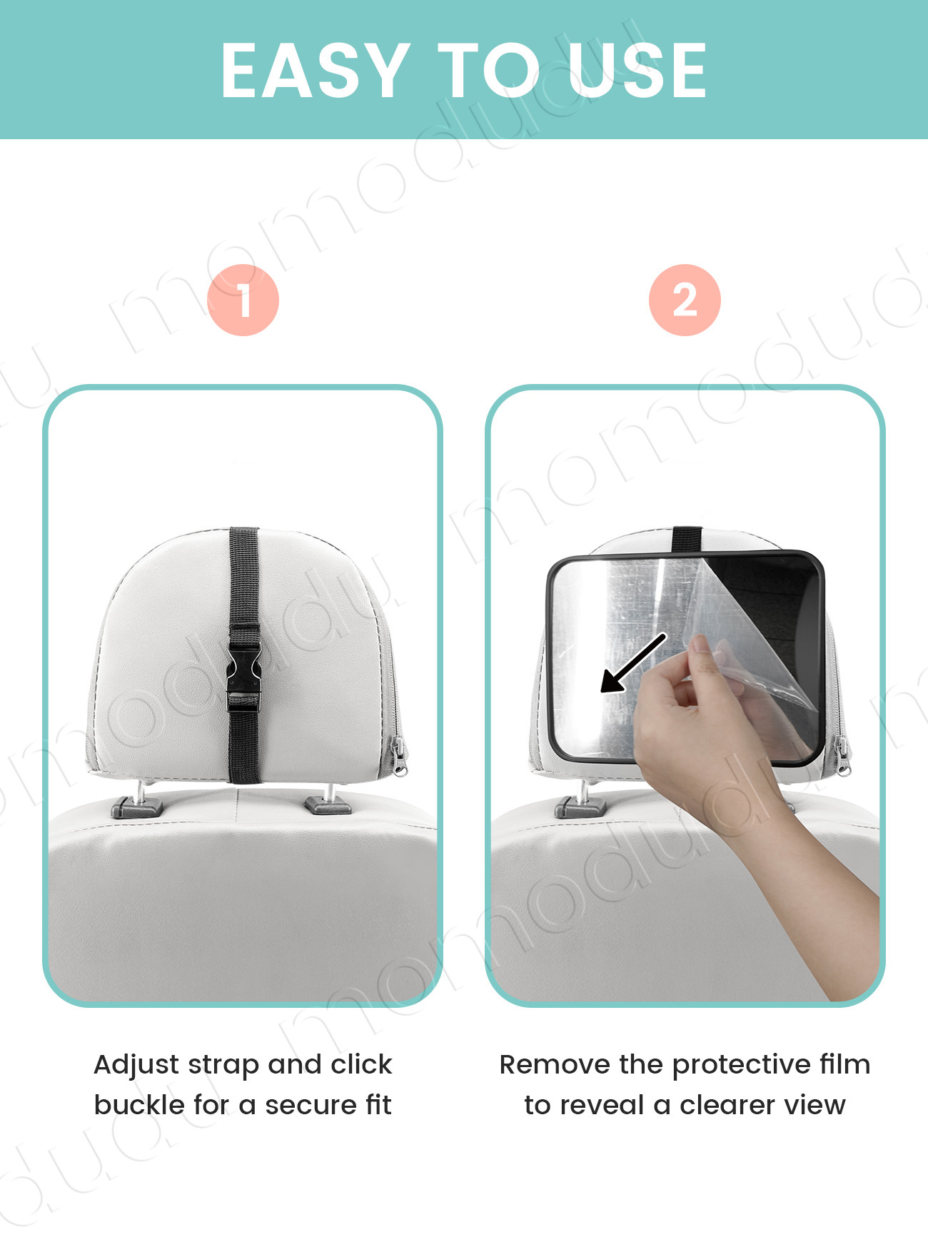 Espelhos de carro para assento de carro de bebê, espelhos inquebráveis, espelho traseiro ajustável para crianças pequenas, fácil de instalar no encosto de cabeça dos carros