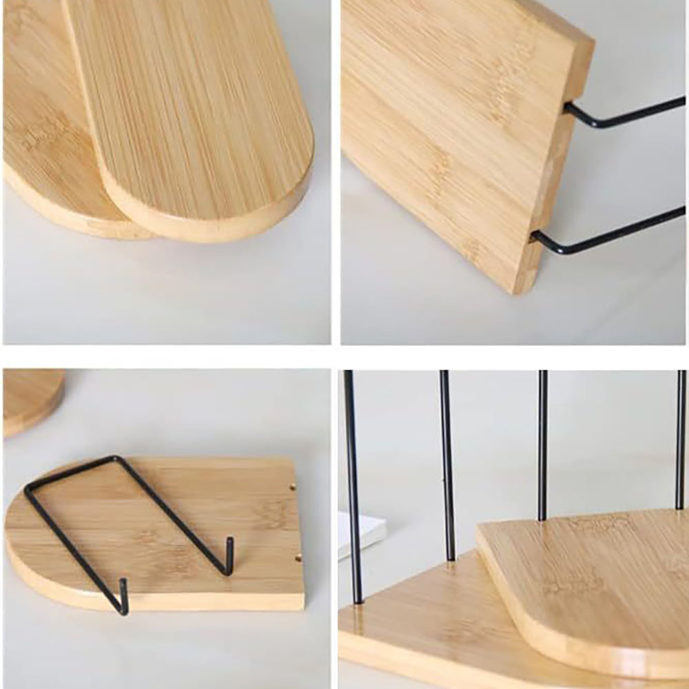 1 pcs Nature Bamboo Desktop Organizer Bookends Book Ends Stand Holder Shelf Bookrack