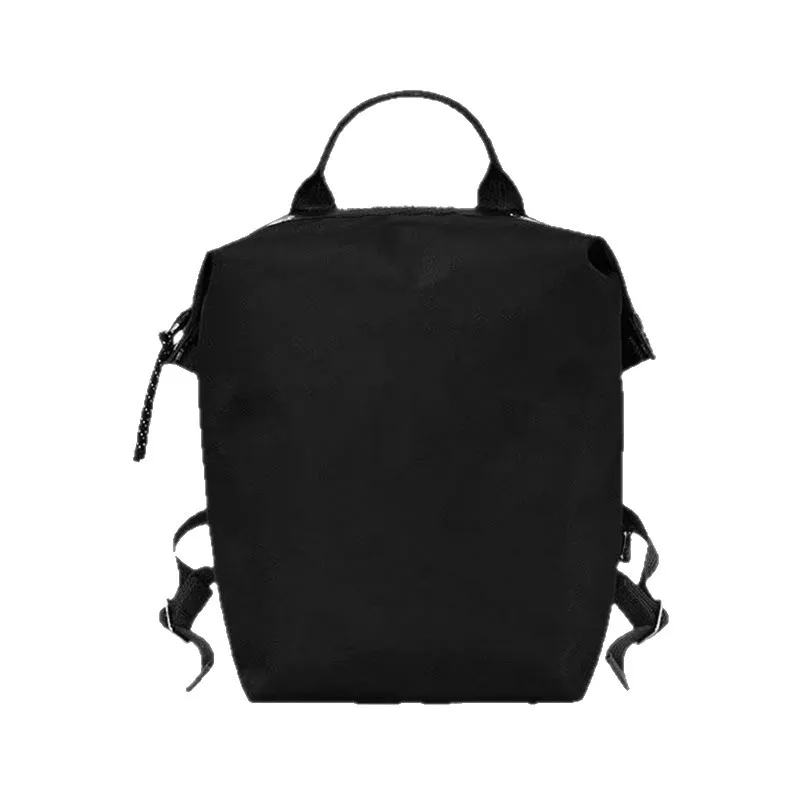 Nuovo zaino in nylon twill con doppia tracolla in vera pelle, zaino unisex e versatile