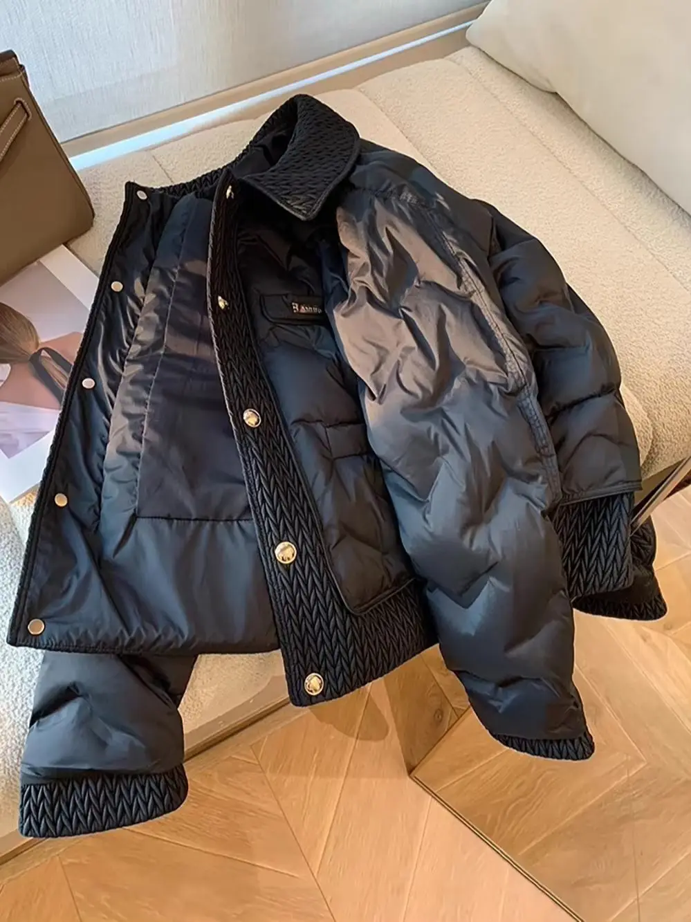 Mulheres algodão acolchoado casacos outono inverno leve moda turn-down colarinho acolchoado jaqueta outerwear feminino casacos quentes
