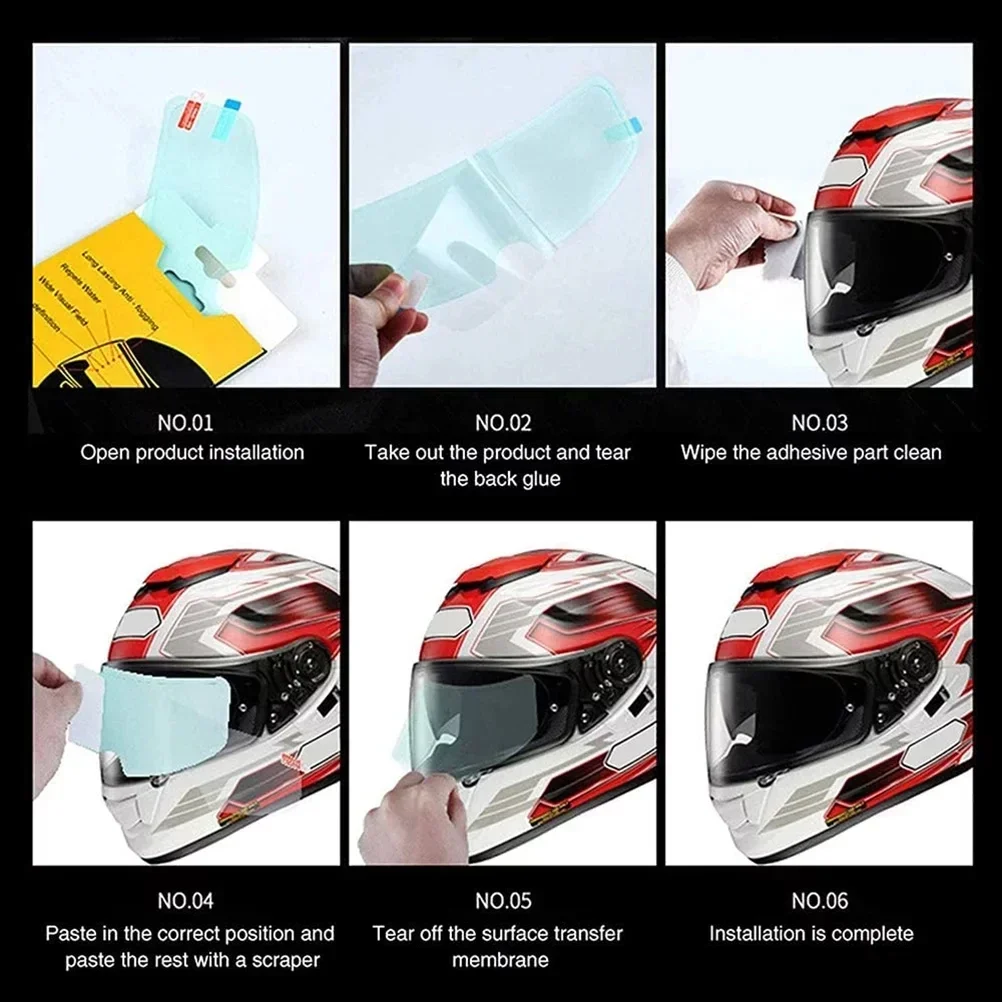 Motorcycle Helmet Visor Anti-Fog & Water-Repellent Film – Nano Coated Clear Protective Shield for Rainy & Cold Weather Riding