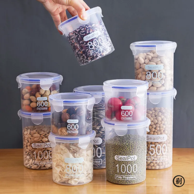 Sealed Storage Box Transparent Kitchen Food Grain Organizer Storage Tank Plastic Large capacity Moisture-proof Sealed Jars