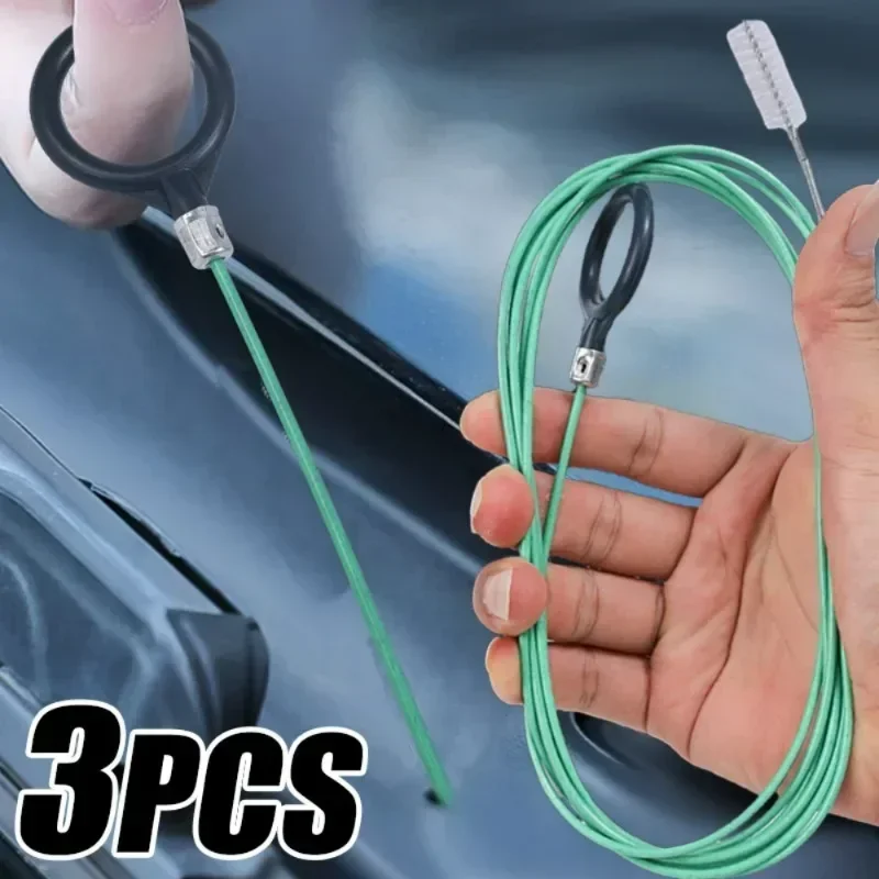 Cepillo de limpieza de orificio de drenaje de coche, cepillo de tubo de drenaje de tragaluz Flexible, accesorios de lavado de coches, herramientas de limpieza de dragado de drenaje de techo solar de coche