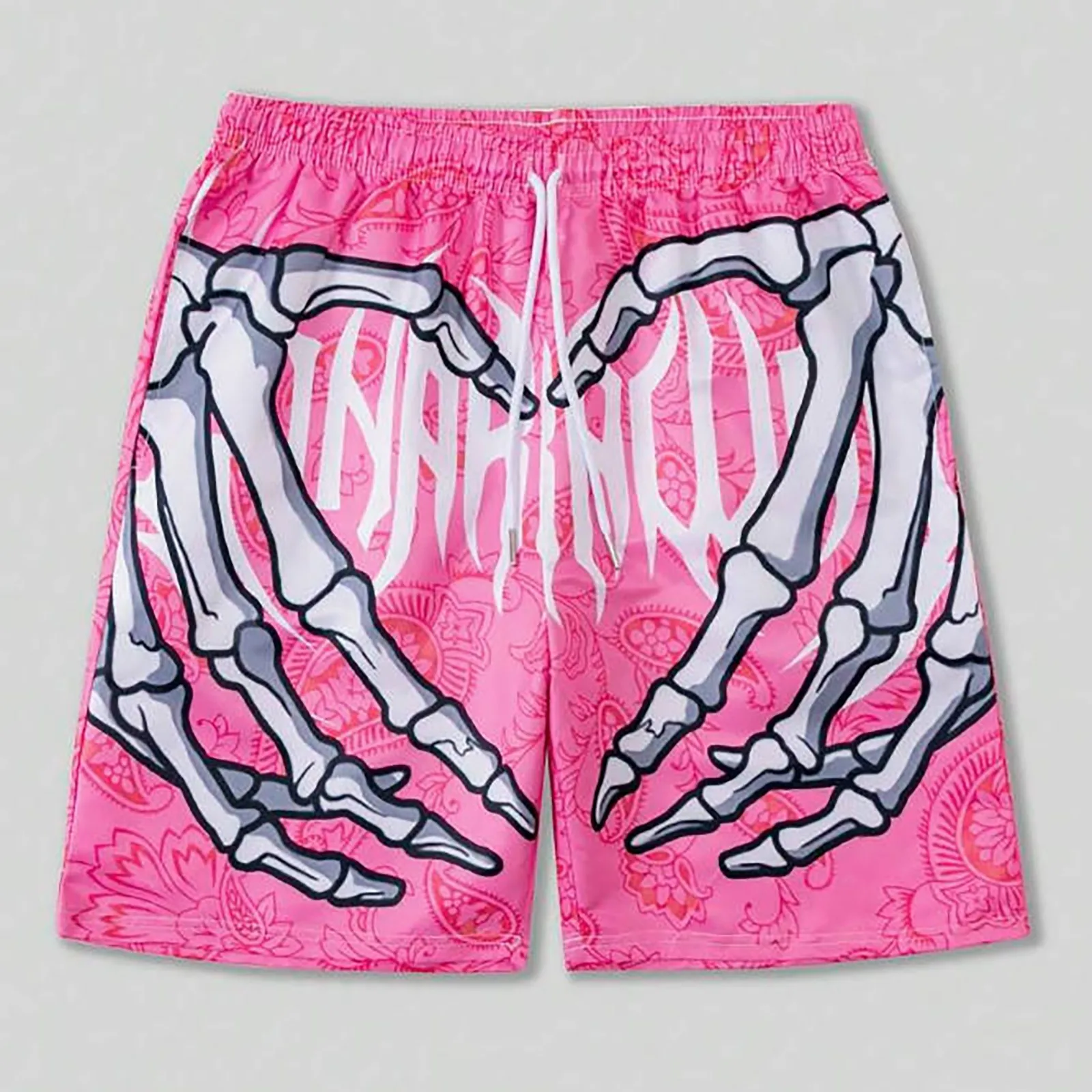 Cintura elástica jogging shorts troncos de natação board shorts verão novos shorts de praia com mão impressão 3d y2k shorts para homem