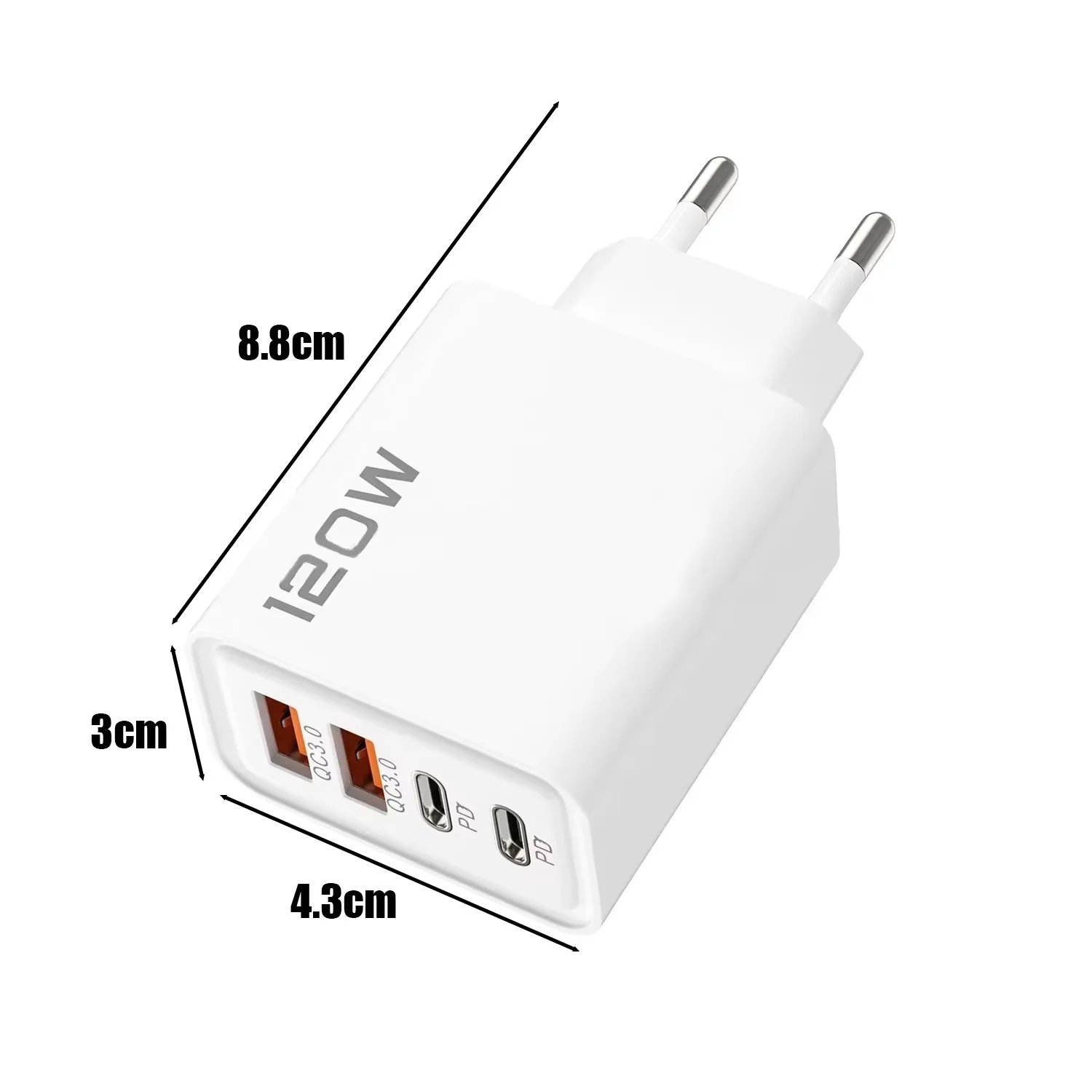 อะแดปเตอร์ชาร์จโทรศัพท์ 120W ชาร์จเร็ว รองรับ PD USB Type C สำหรับ iPhone 16 15 Xiaomi 14 Huawei Redmi Oneplus
