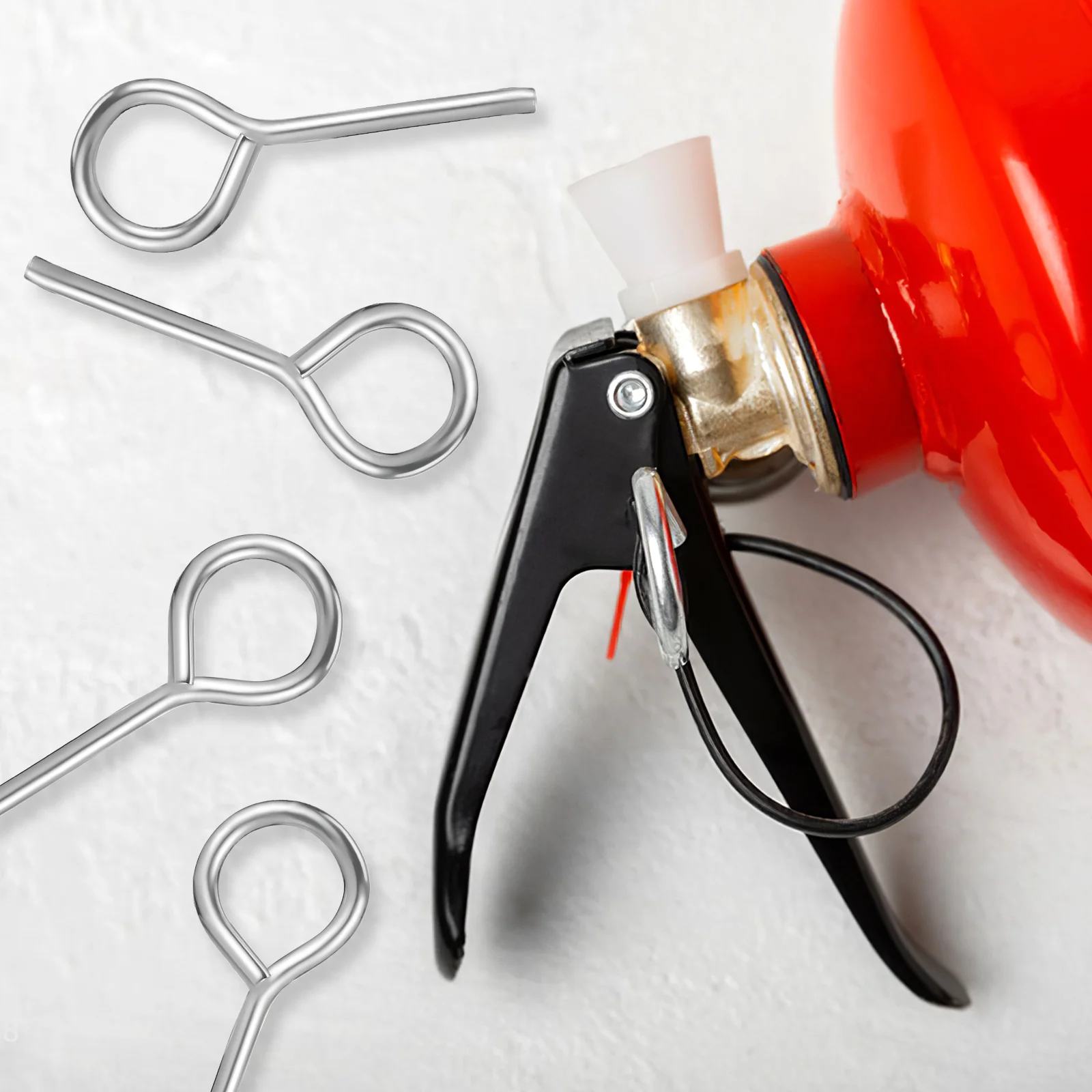 15 Sets Fire Extinguisher Safety Pins Red Plastic Seals Metal Build Universal Handheld Extinguishers Accessories Replacement