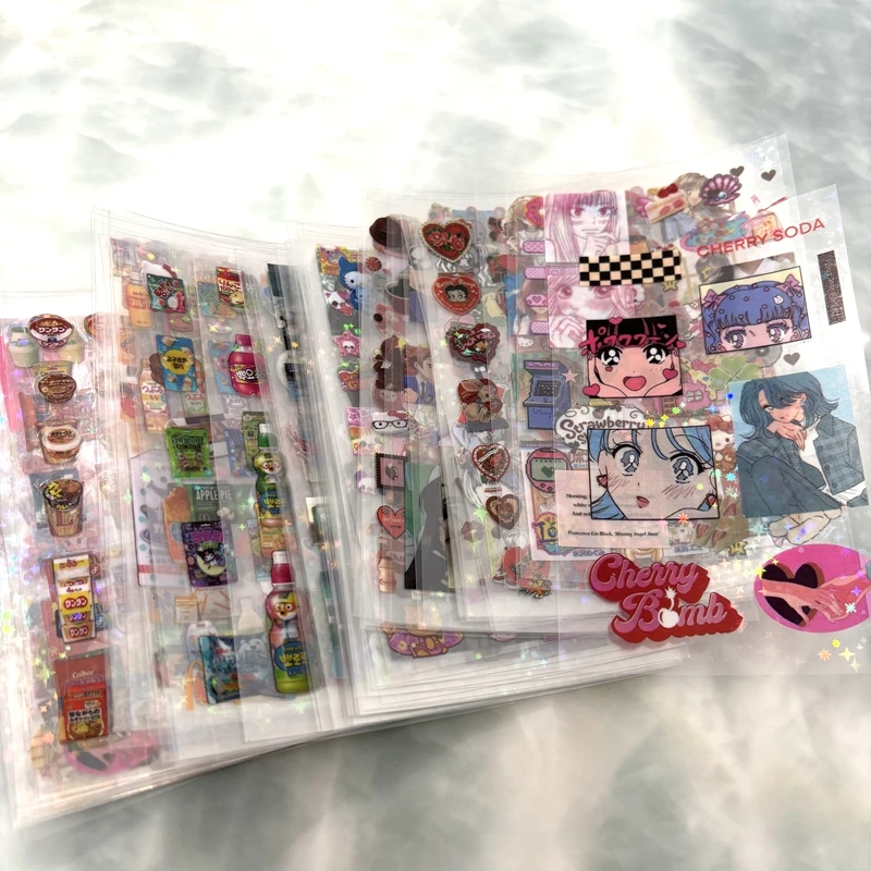 20 ピース/セットかわいい Y2k グリッターレーザーステッカー電話カメラ荷物ジャーナルステッカーかわいい装飾ステッカーギフト